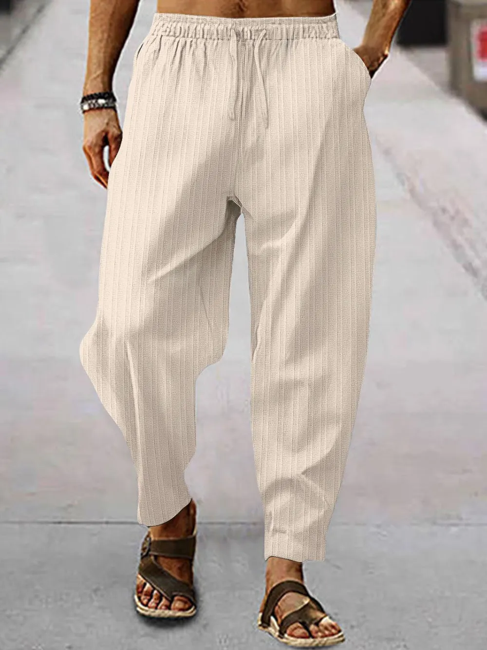 Men's Full Size Drawstring Pants with Pockets Plus Size, image 4