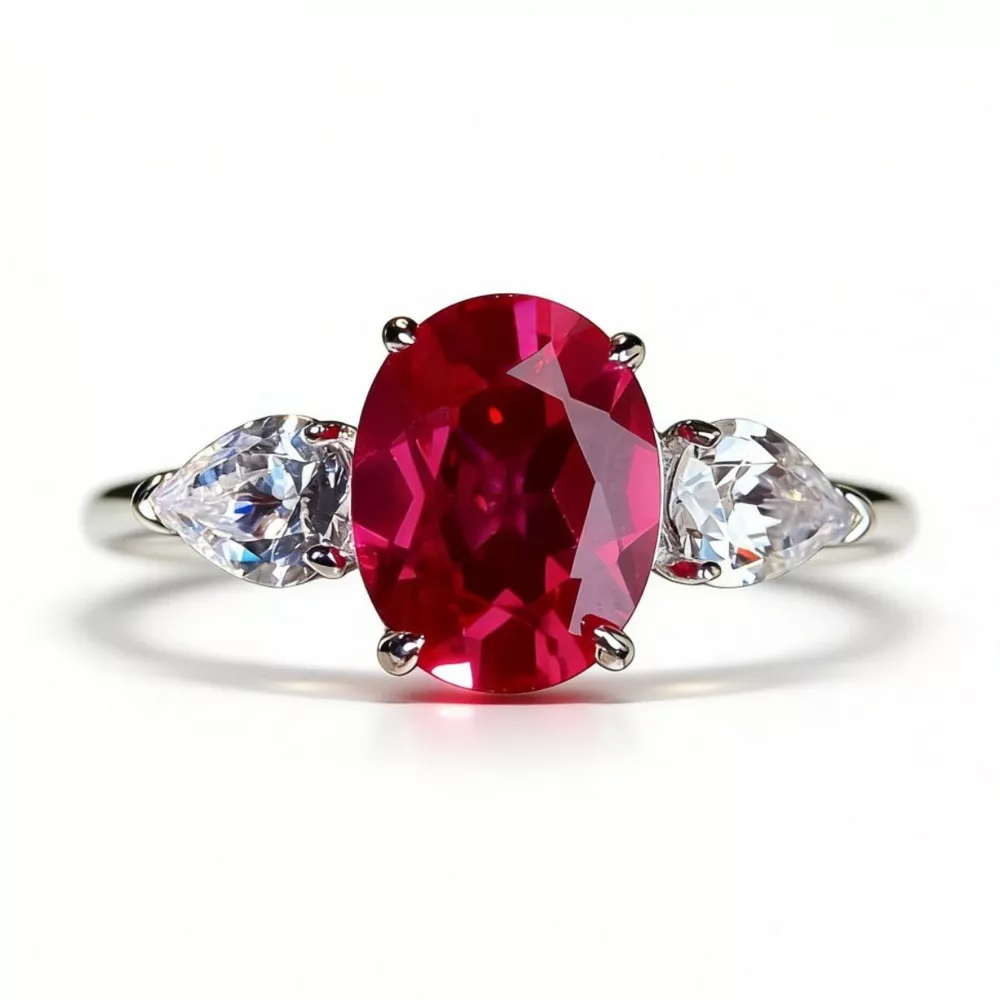 925 Sterling Silver Zircon Oval Ring, image 3