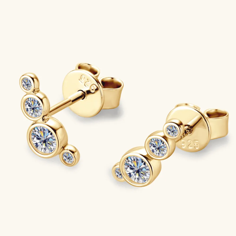 Moissanite 925 Sterling Silver Stud Earrings, image 3