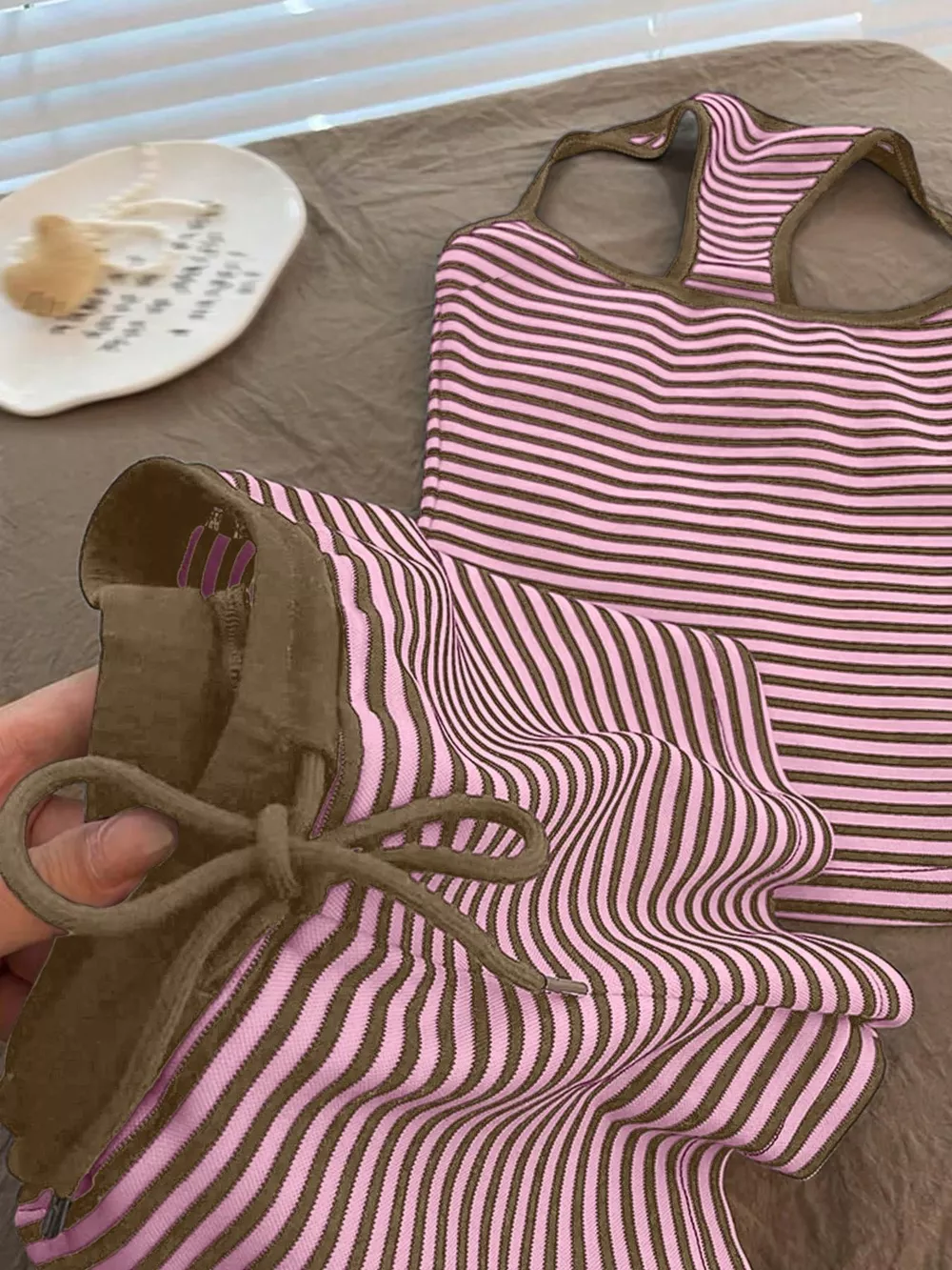 Striped Tank Top and Shorts Set, image 5