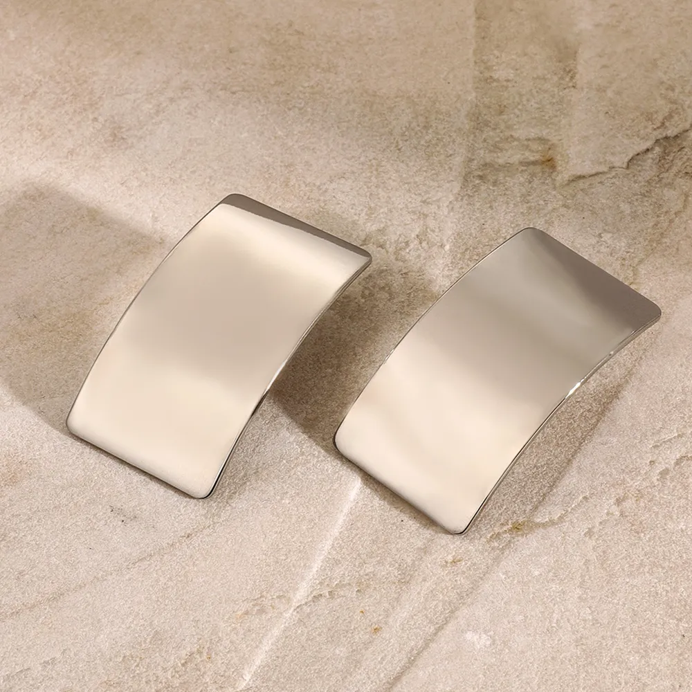 Stainless Steel Rectangle Earring, image 6