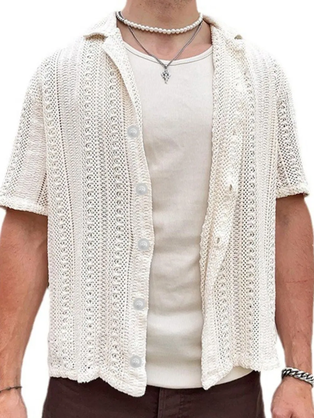 Men's Full Size Button Down Short Sleeve Shirt Plus Size, image 3