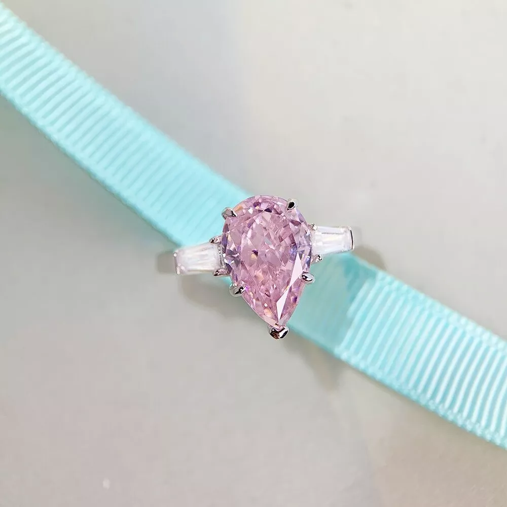 925 Sterling Silver Zircon Teardrop Ring