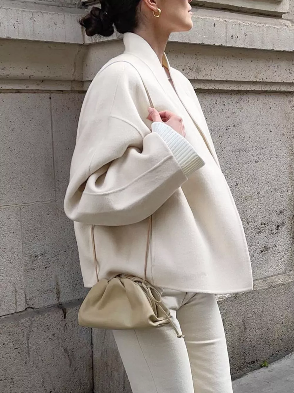Elegant Stand Collar Open Front Outerwear, image 2