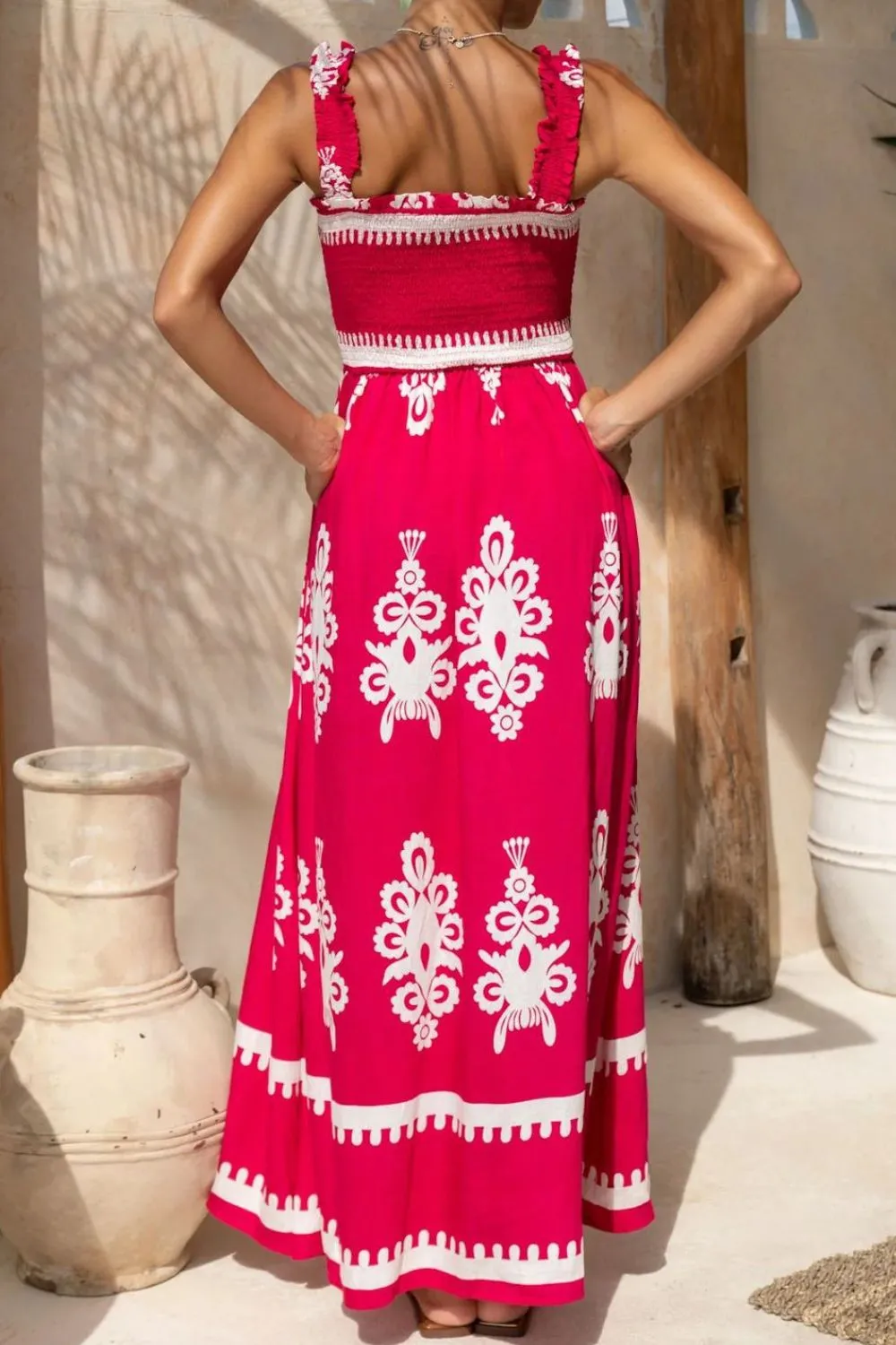 Printed Square Neck Cami Dress, image 4