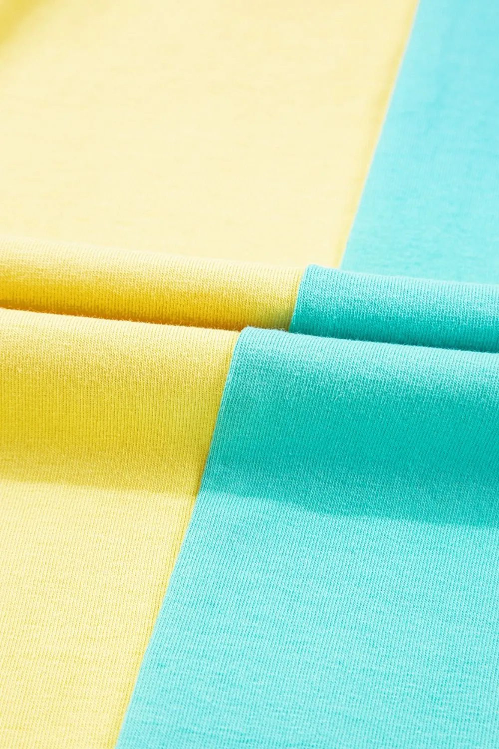 Frill Color Block Crew Neck Loose Fit T Shirt, image 4