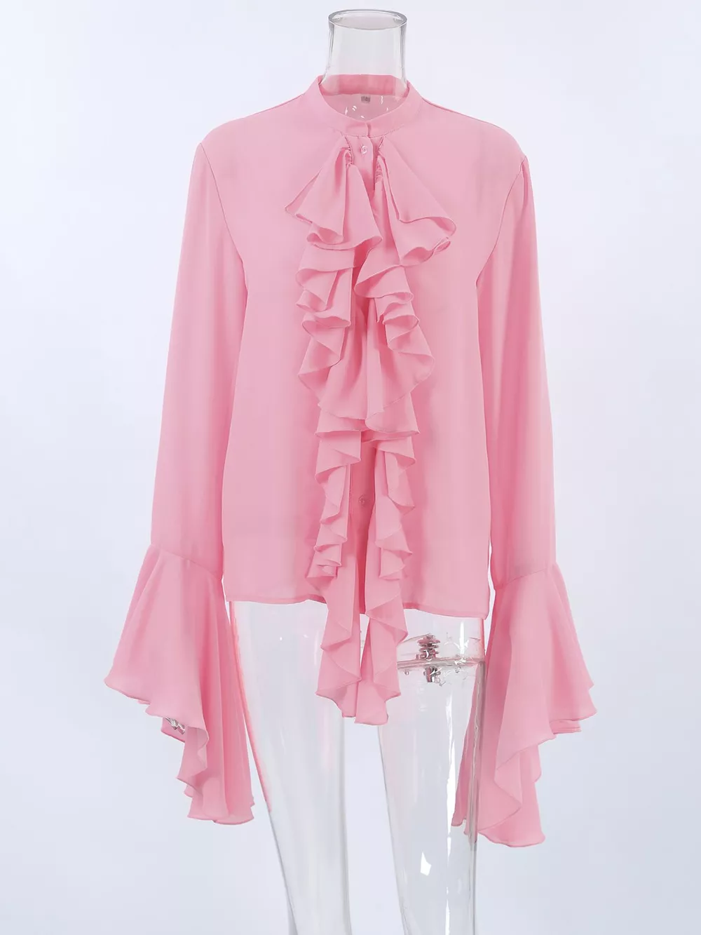 Ruffle Trim Flounce Sleeve Blouse, image 3