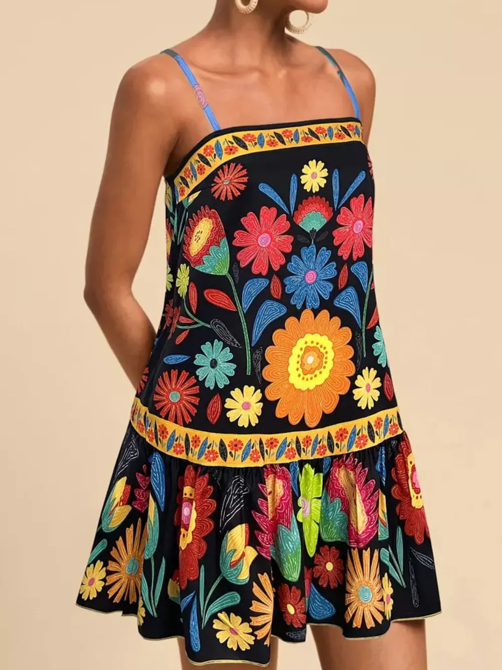 Floral Print Sleeveless Mini Dress, image 6