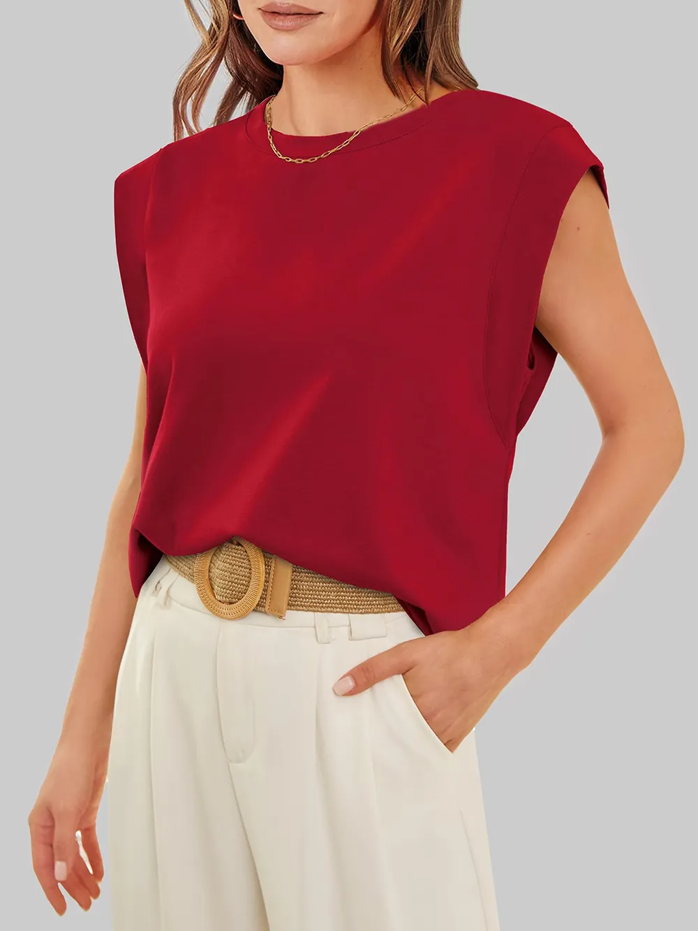 Round Neck Cap Sleeve T-Shirt, image 9