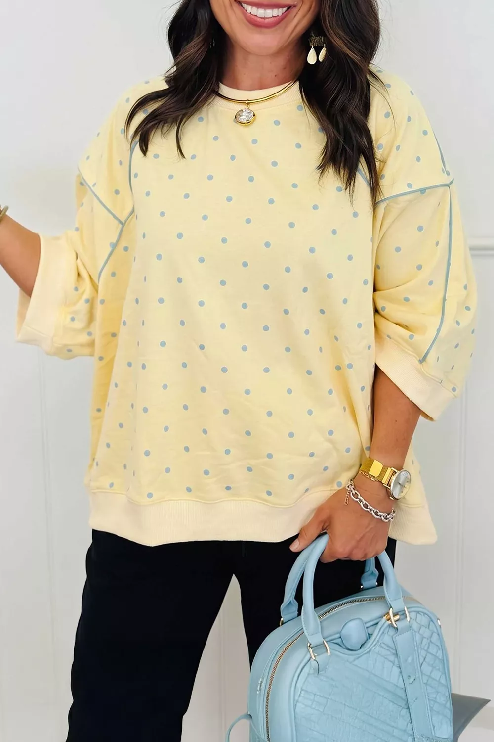Polka Dot Oversized Sweatshirt, image 3