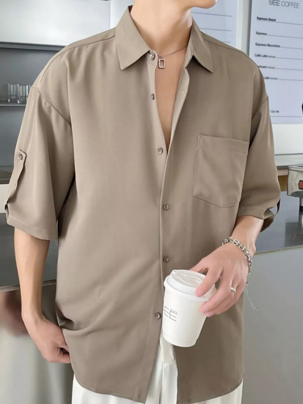 Men's Plus Size Casual Loose Fit Short Sleeve Shirt, image 6