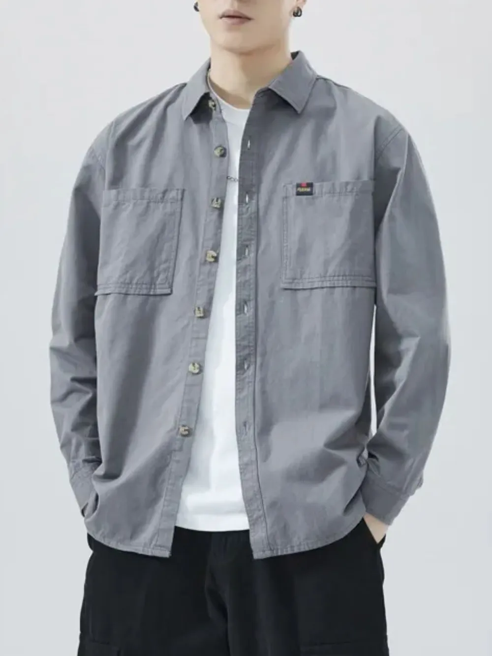 Men's Plus Size Button Down Shirt with Chest Pocket, image 5
