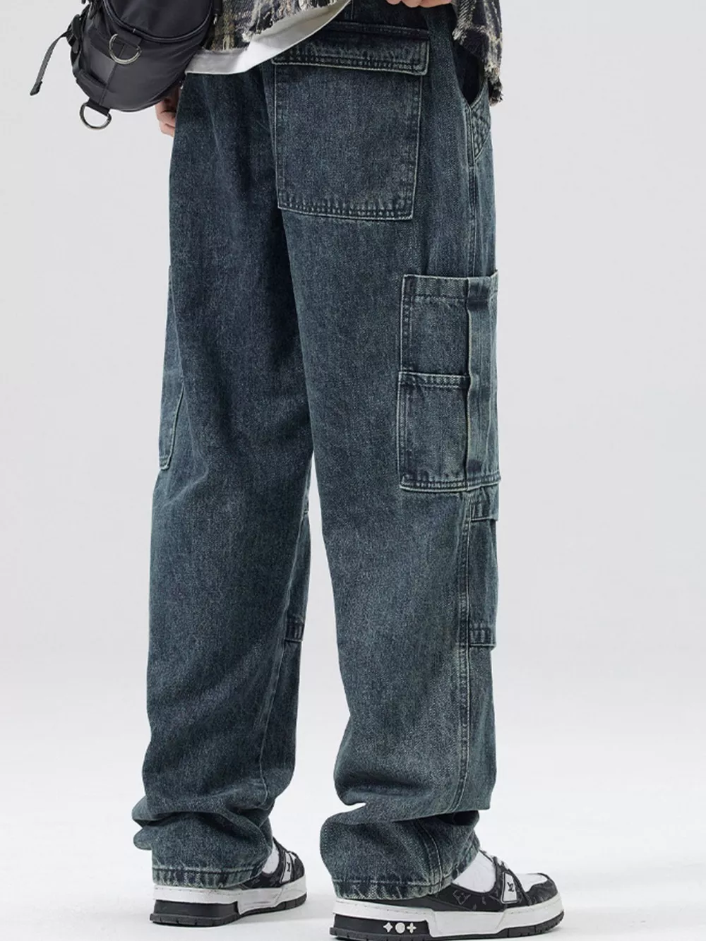 Men's Full Size Distressed Cargo Jeans Plus Size, image 6