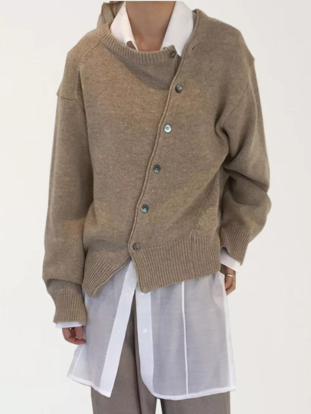 Asymmetric Button-Down Sweater, image 6