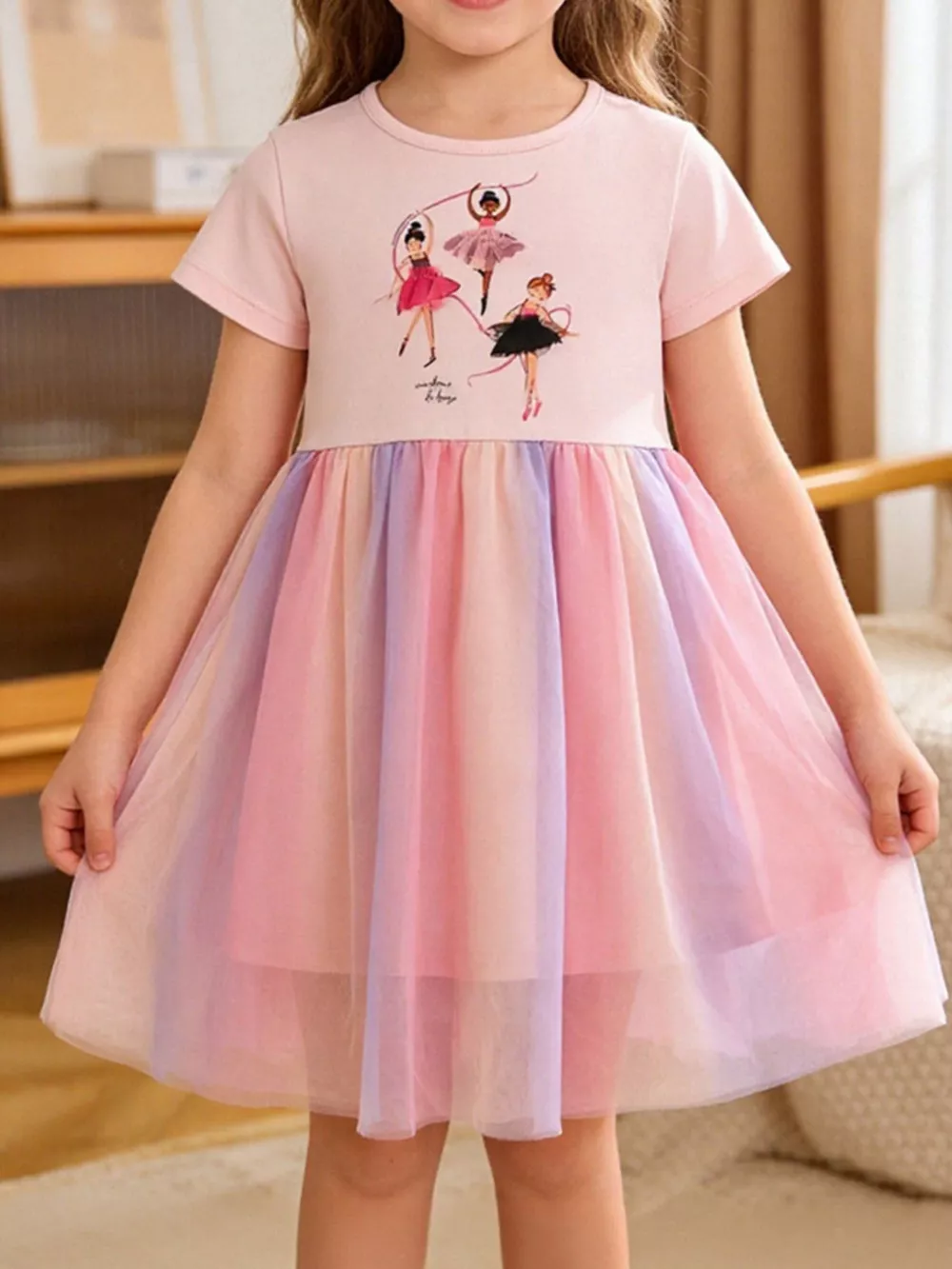 Children's Ballerina Graphic Tulle Dress