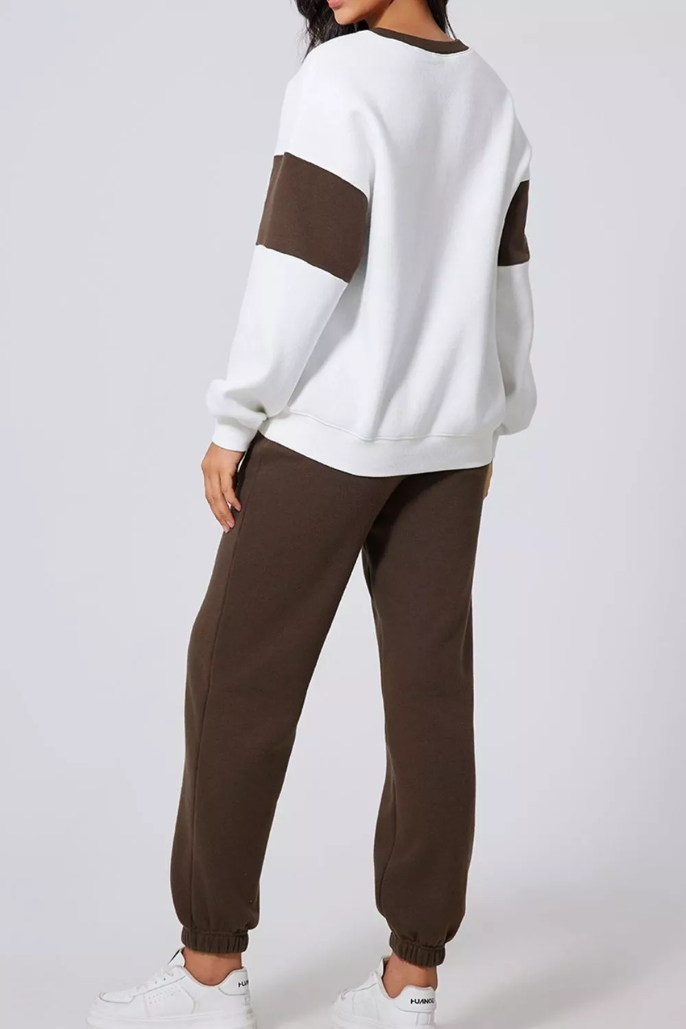 Drop Shoulder Loose Sweatshirt and Joggers Active Set, image 4