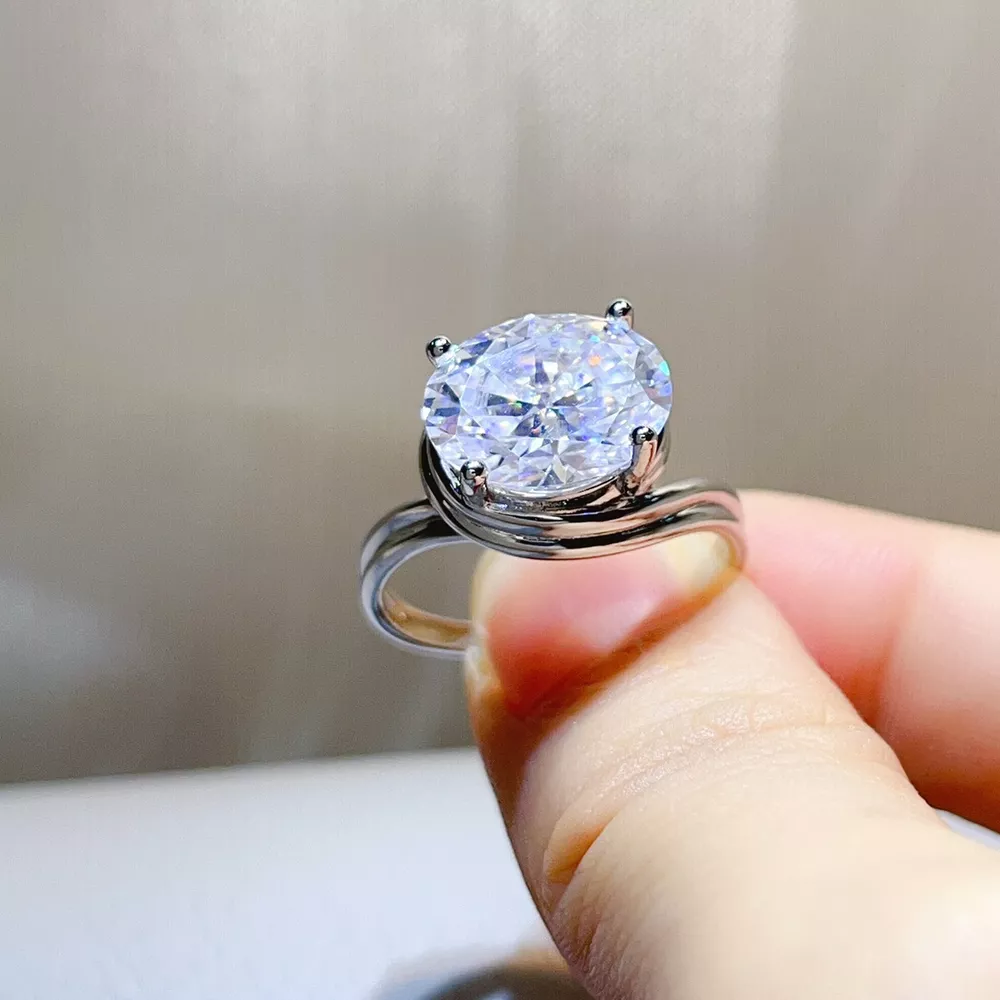 5 Carat 925 Sterling Silver Moissanite Ring, image 4