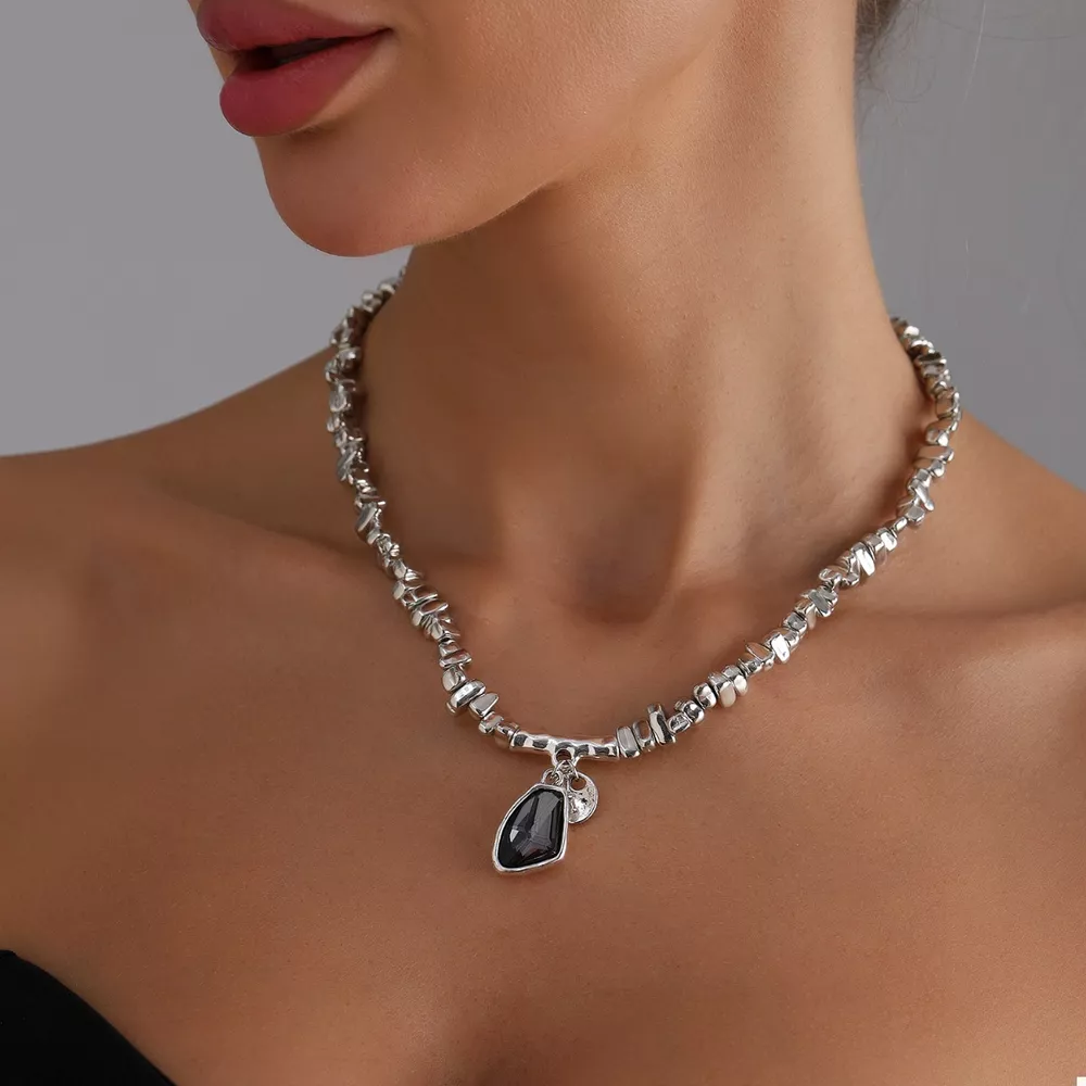 Silver-Plated Minimalist Pendant Necklace, image 2