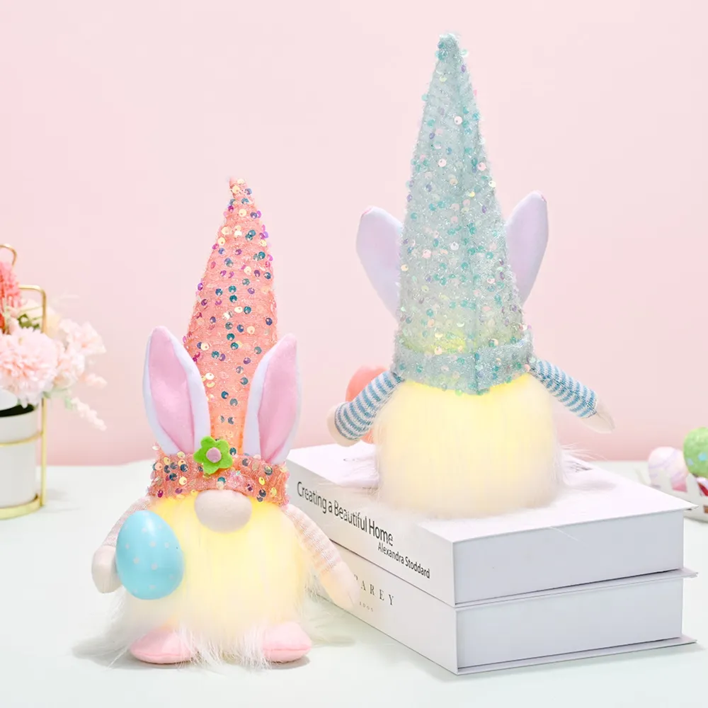 Easter Sequin Pointed Hat Faceless Gnome, image 7