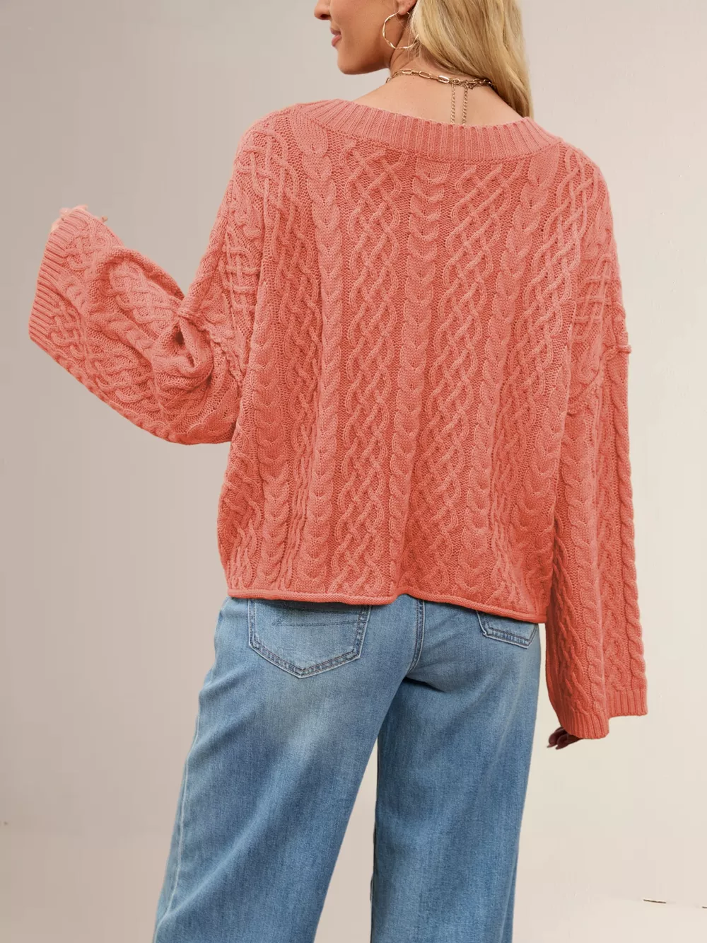 Cable Knit Button-Down Cardigan, image 13