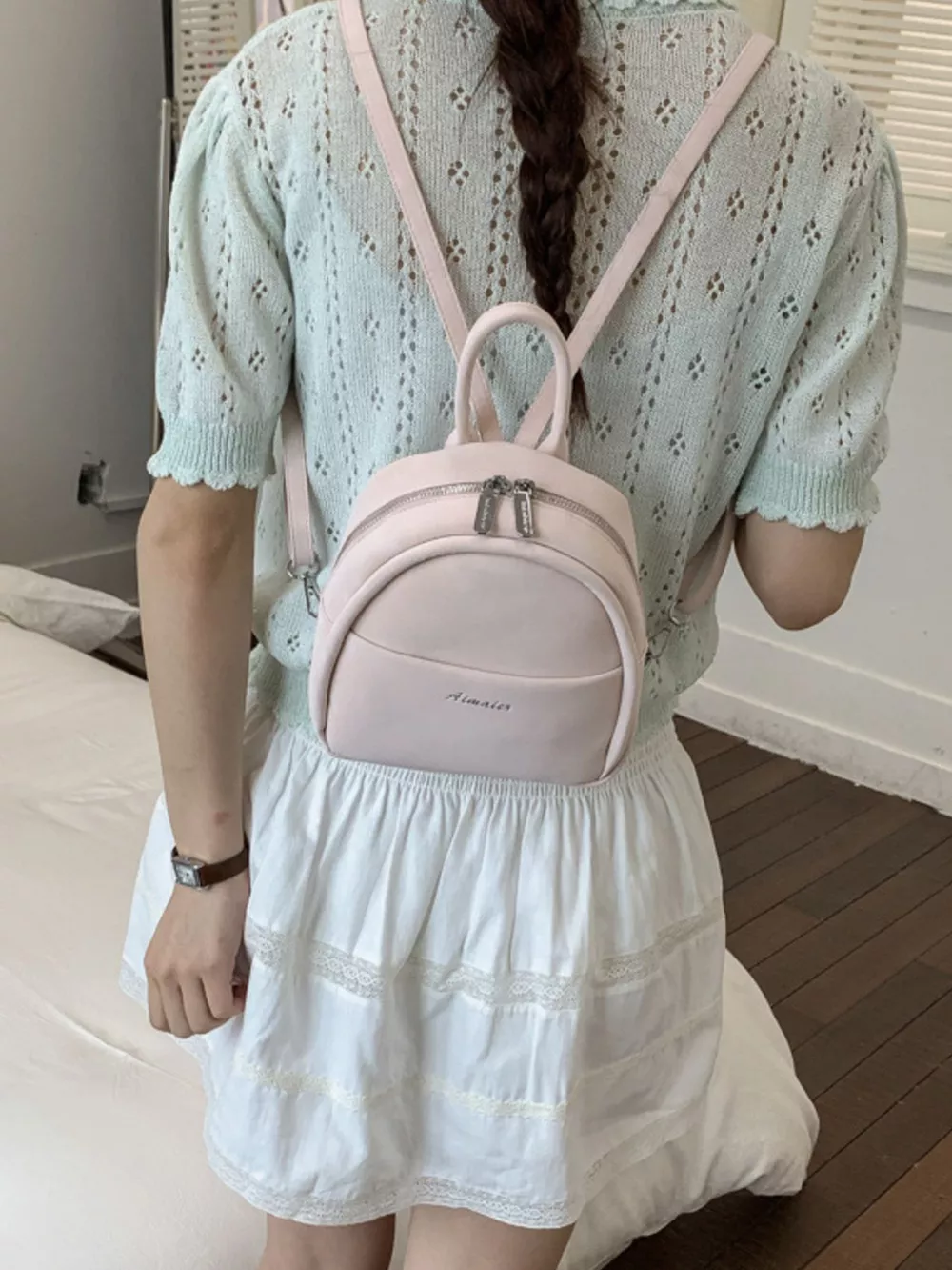 Adjustable Strap Mini Backpack Bag, image 10