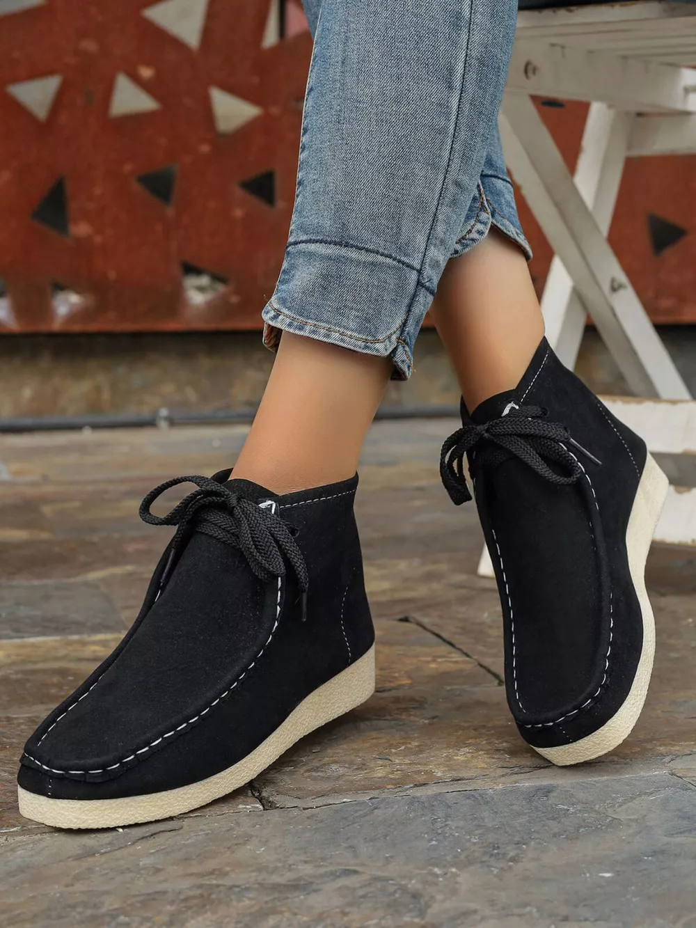 Lace Up Wedge Ankle Boots, image 2
