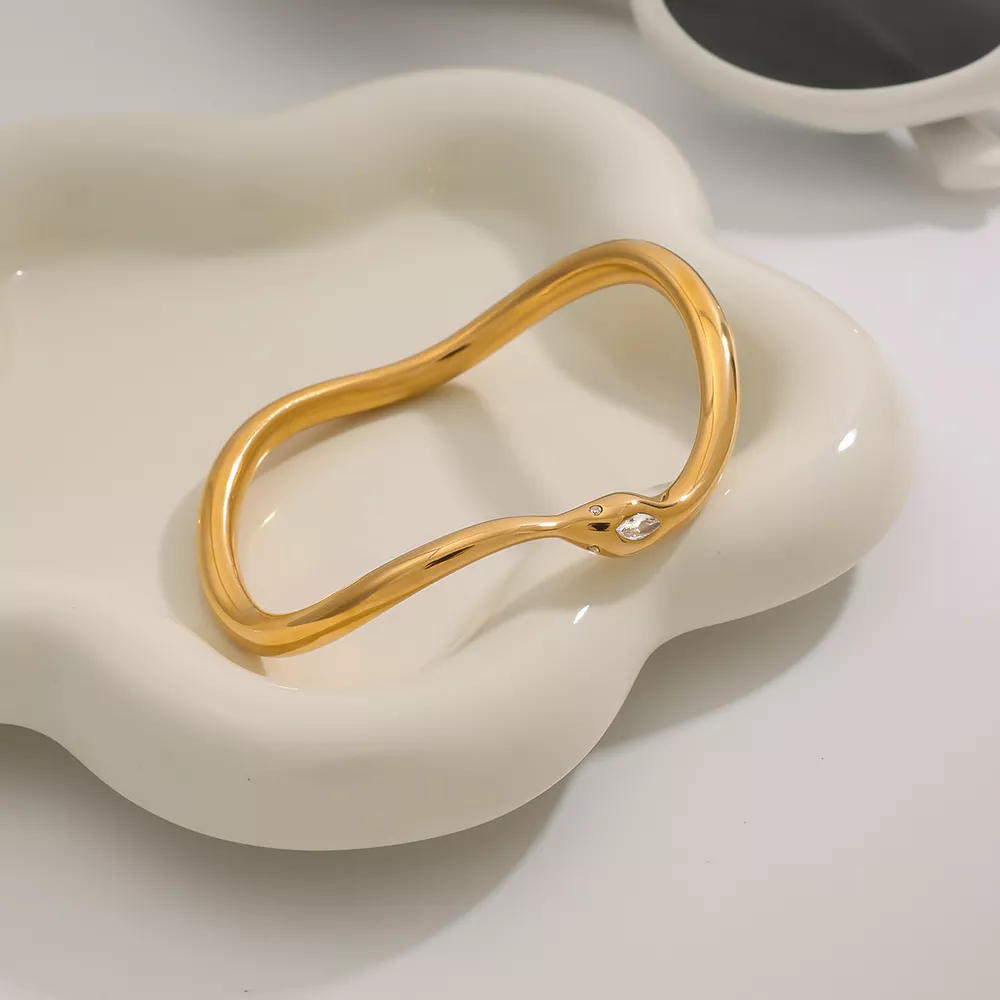 18K Gold-Plated Wave Bracelet, image 2