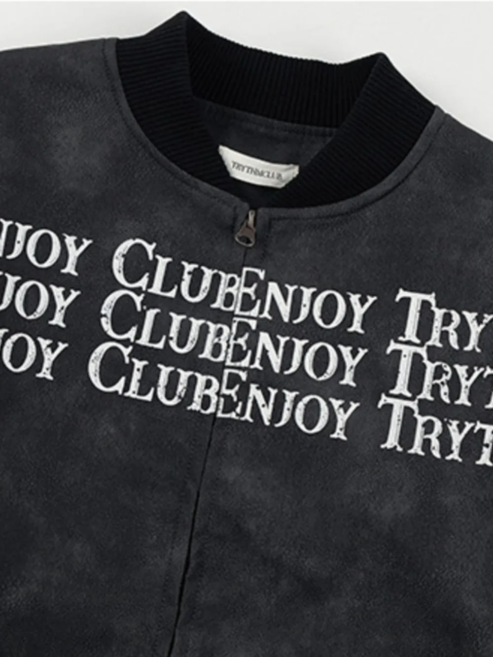 Men's Zip Up Letter Graphic Bomber Jacket, image 5
