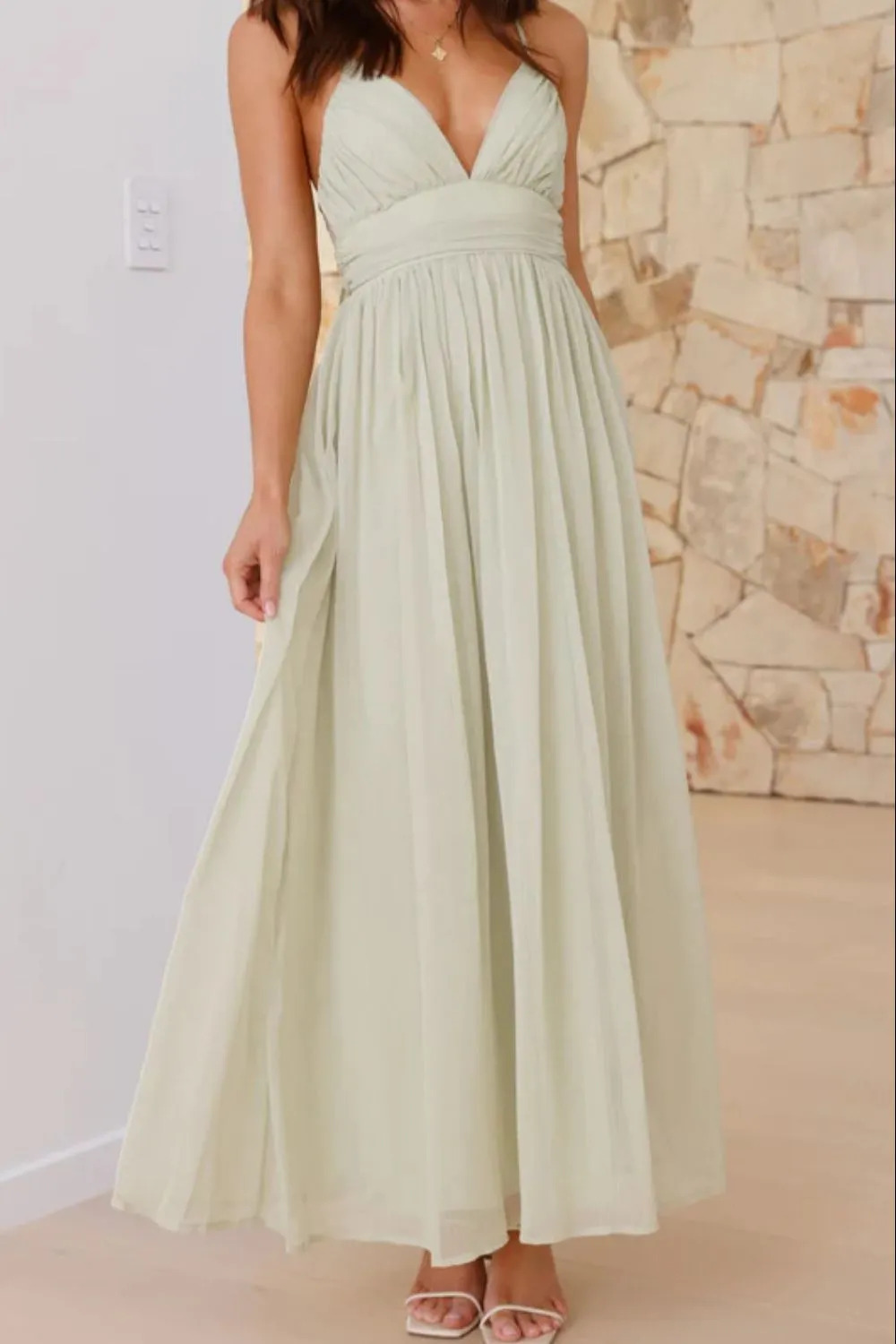 Ruched V-Neck Cami Dress, image 6