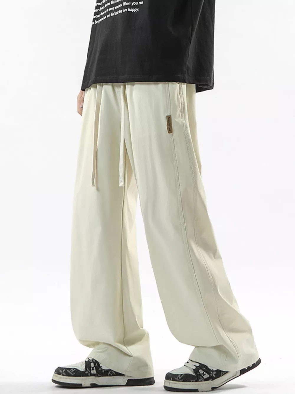 Men's Full Size Loose Fit Drawstring Wide Leg Pants Plus Size, image 9