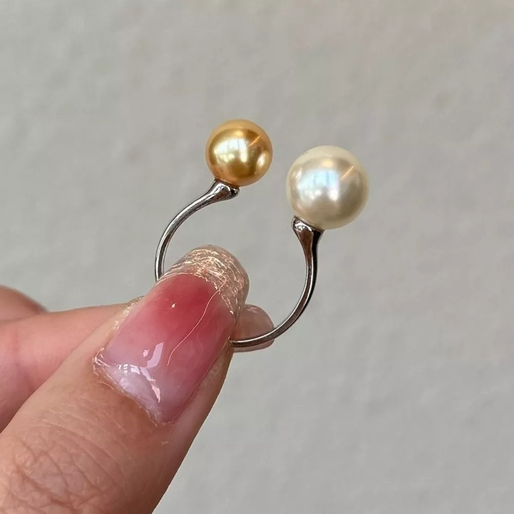 Double Pearl Open Ring, image 3