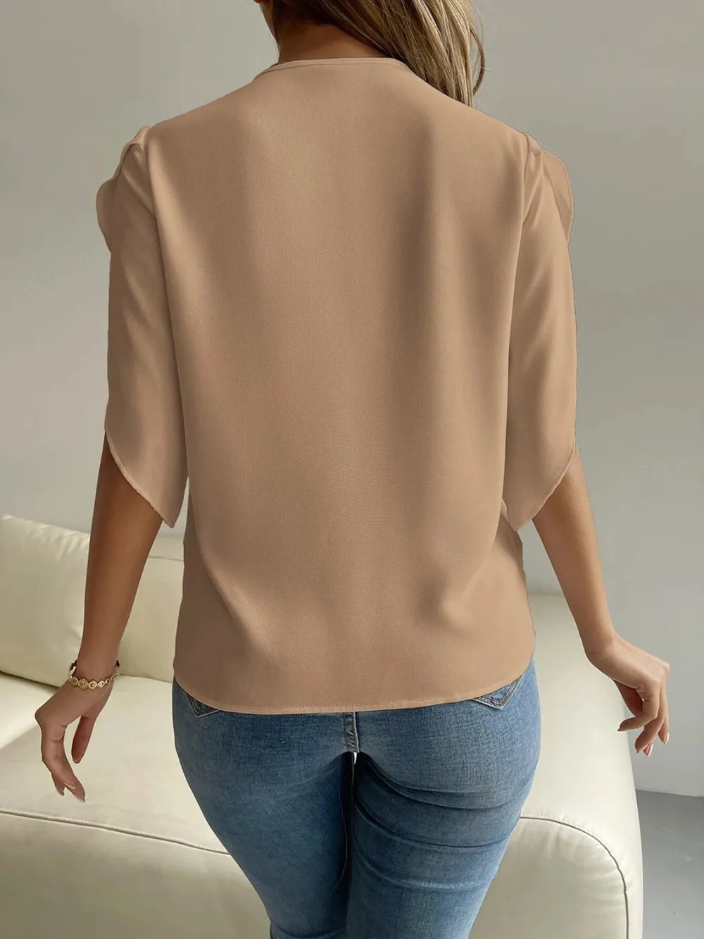 V-Neck Short Sleeve Blouse, image 15