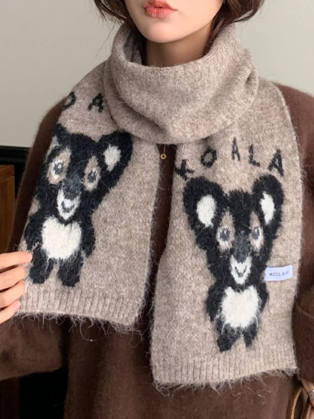Koala Pattern Winter Scarf, image 8