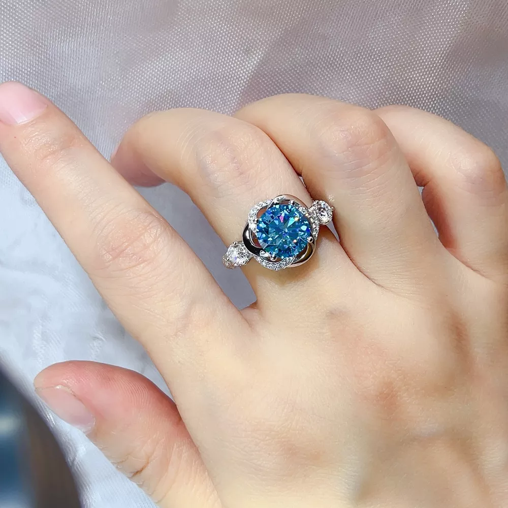 3 Carat 925 Sterling Silver Moissanite Ring, image 3
