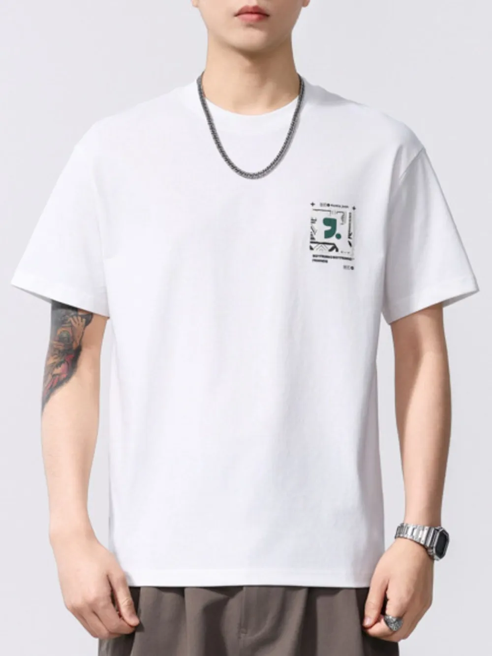 Men's Plus Size Graphic Round Neck Short Sleeve T-Shirt, image 3