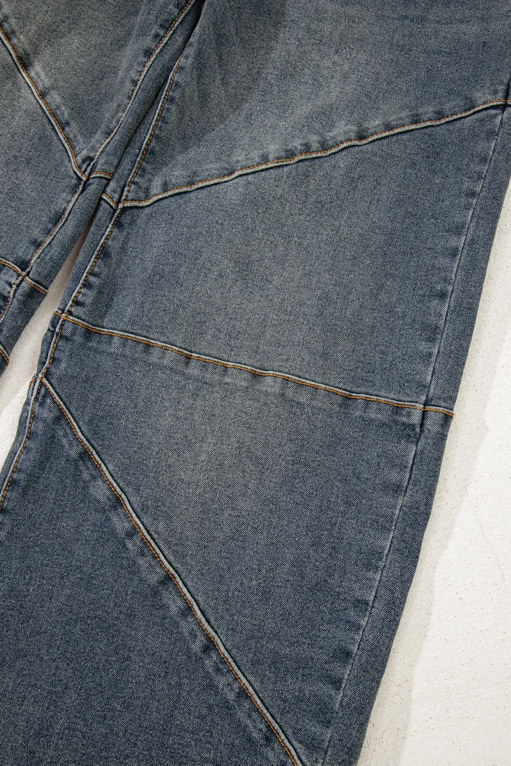 Exposed Stitching Loose Straight High Waist Jeans, image 3