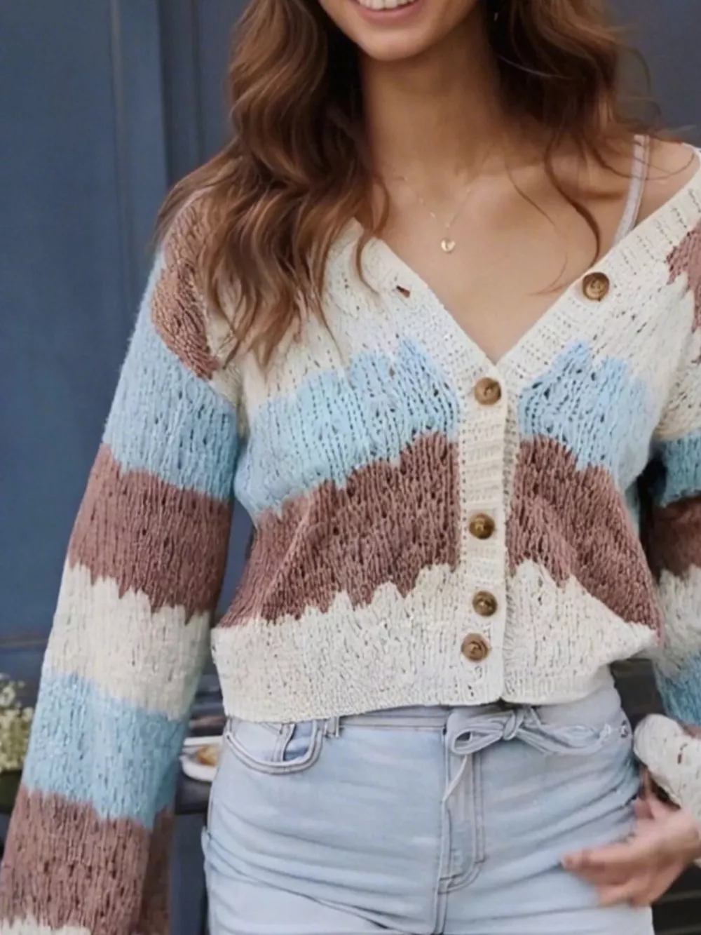 Color Block Button Up Cardigan, image 9