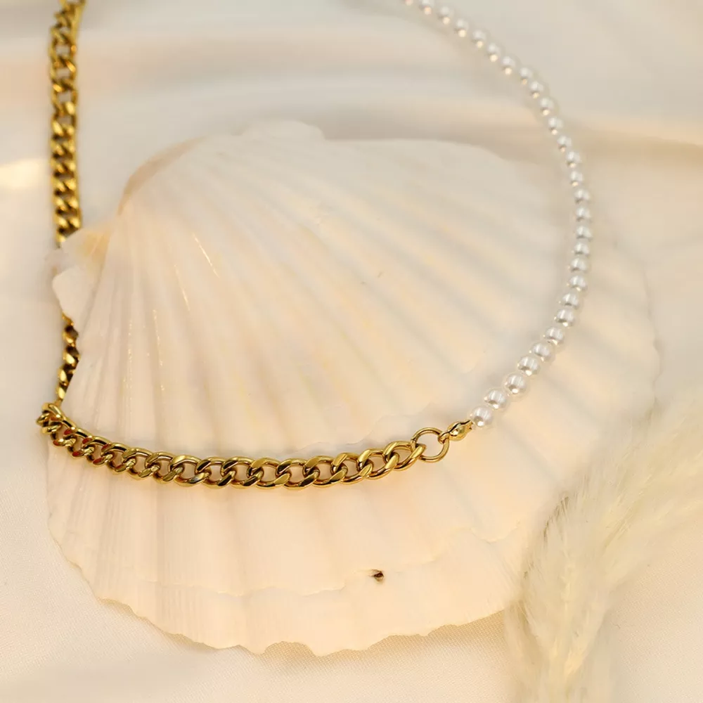 18K Gold-Plated Pearl Toggle Necklace, image 4
