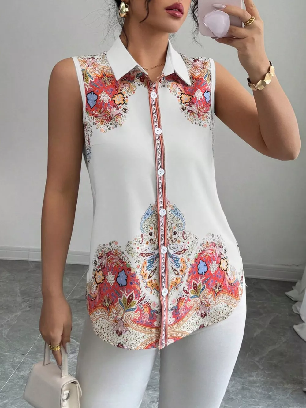 Button Up Sleeveless Shirt, image 16