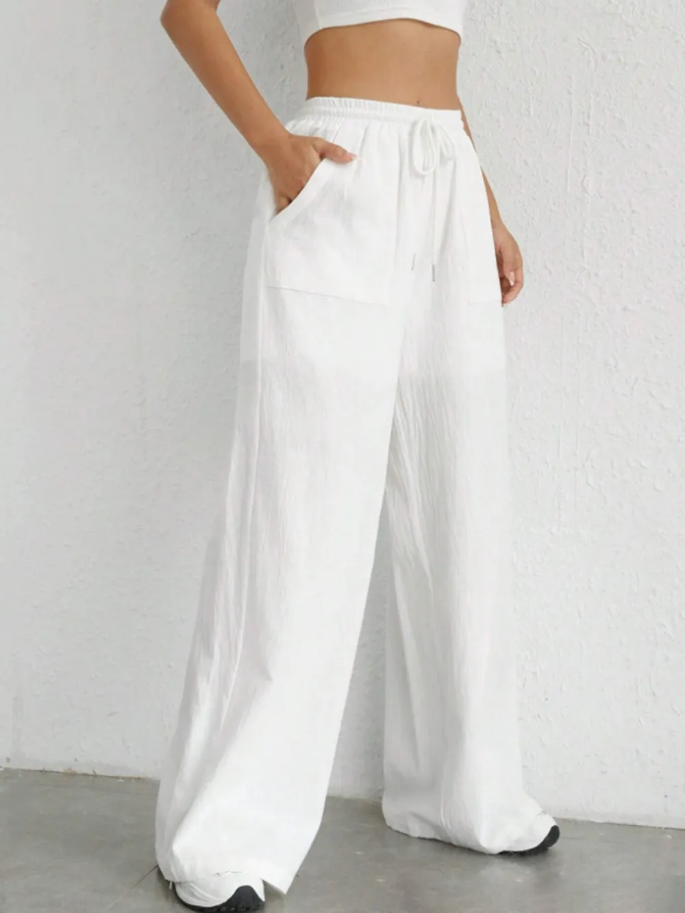 Drawstring Wide Leg Pants, image 5