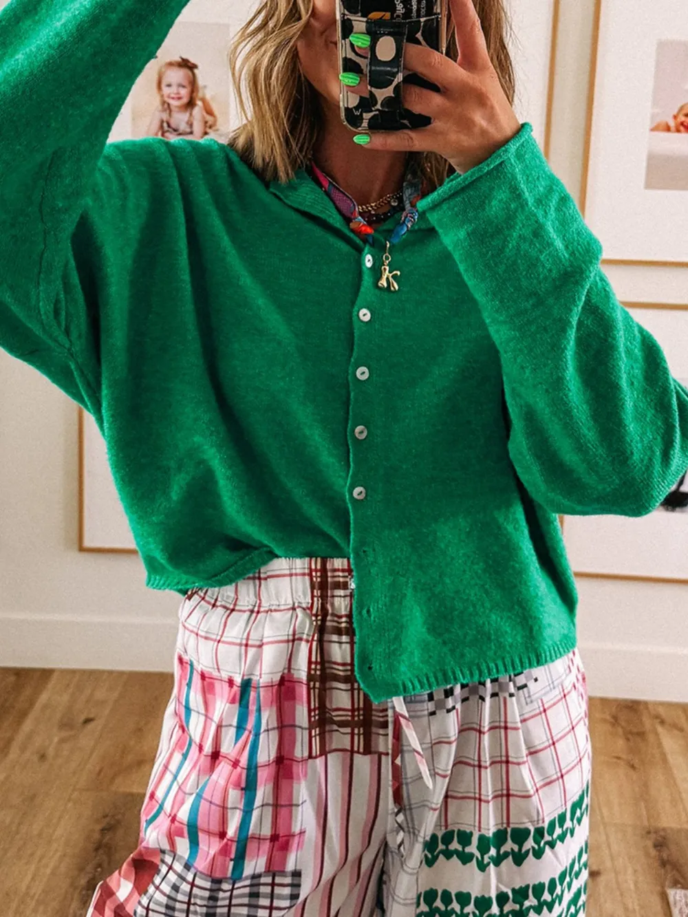 Button-Up Long Sleeve Knit Cardigan, image 4