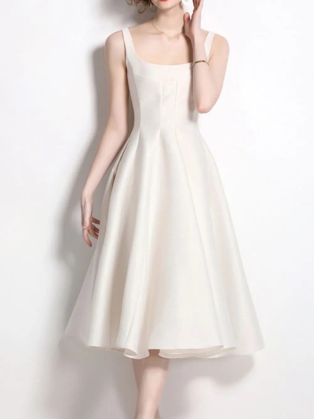 A-Line Silhouette Midi Sleeveless Dress, image 2