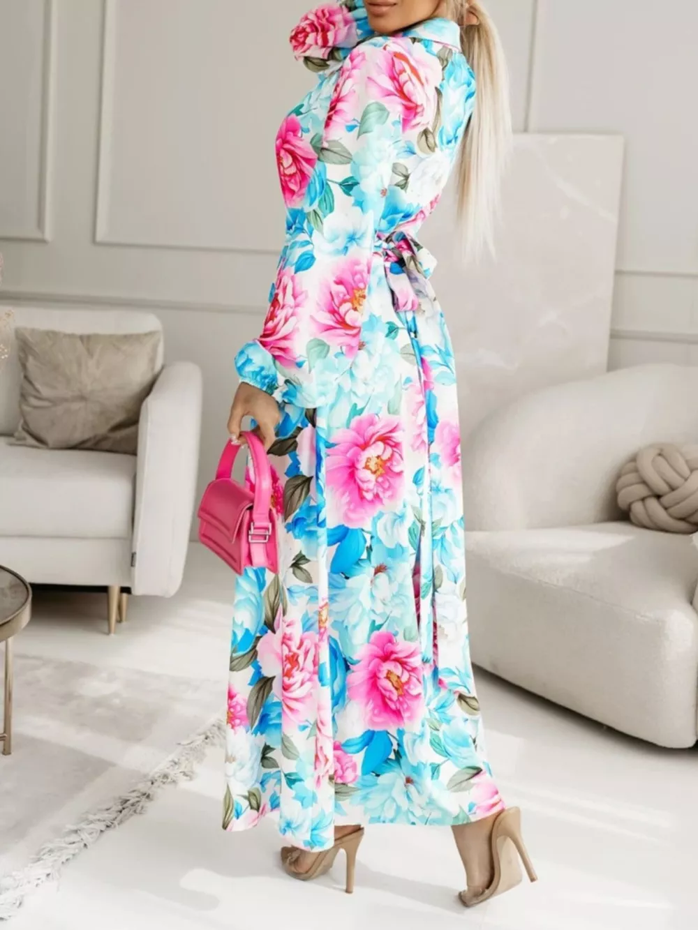 Long Sleeve Maxi Shirt Dress, image 7