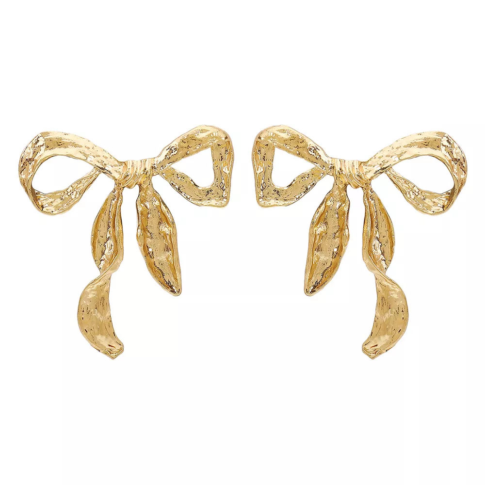 18K Gold-Plated Bow Earrings, image 3