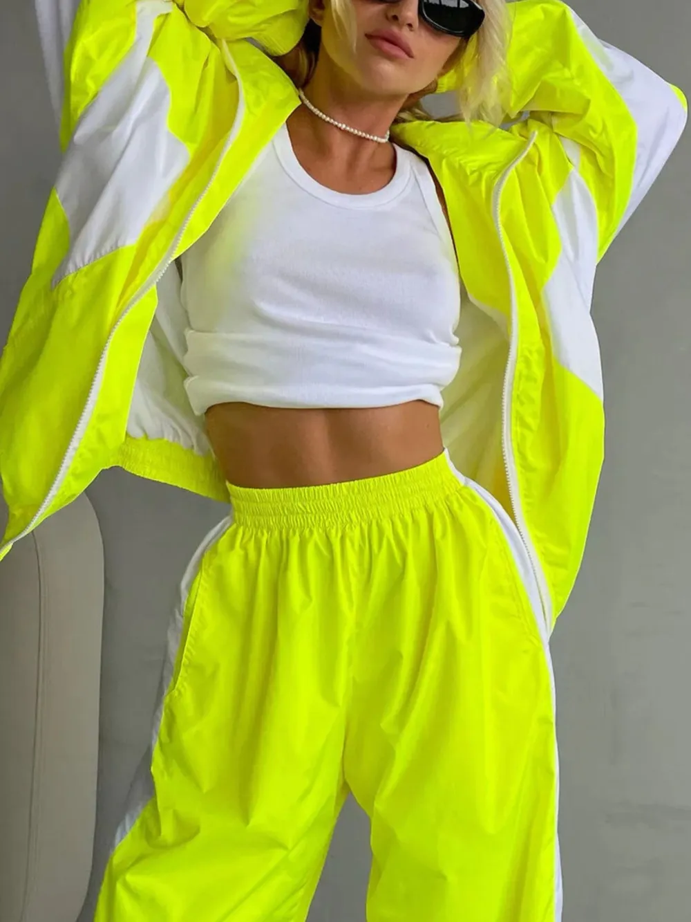 Zip Up Long Sleeve Top and Pants Set, image 8