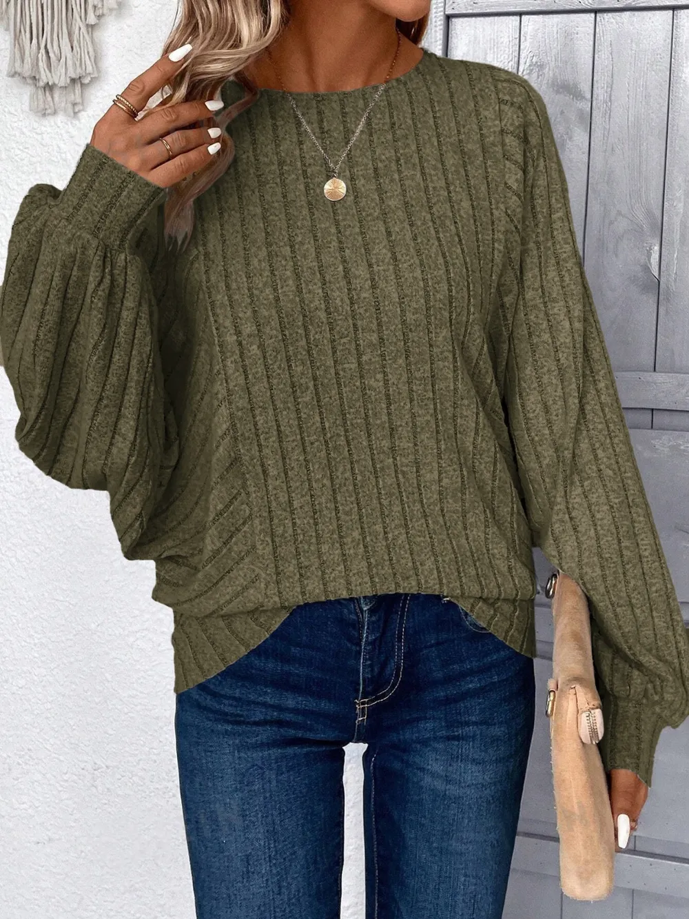 Plus Size Round Neck Batwing Sleeve T-Shirt, image 6