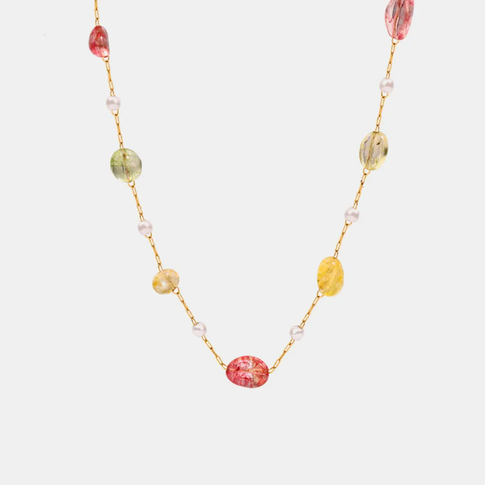 Titanium Steel Gold-plated Bead Necklace, image 5