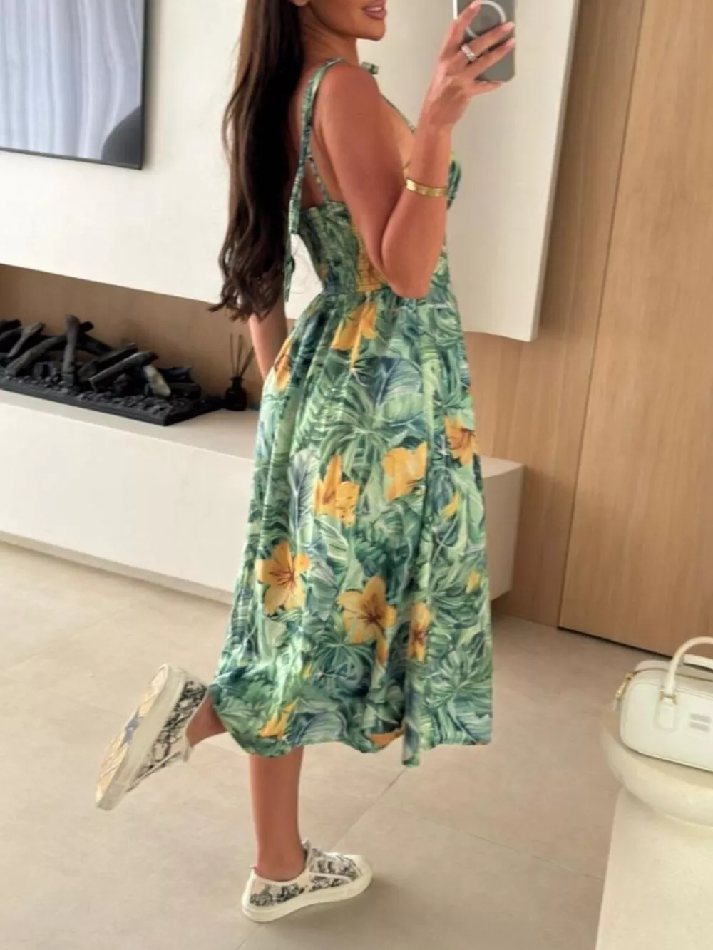 Striped Tie-Shoulder Midi Dress, image 19