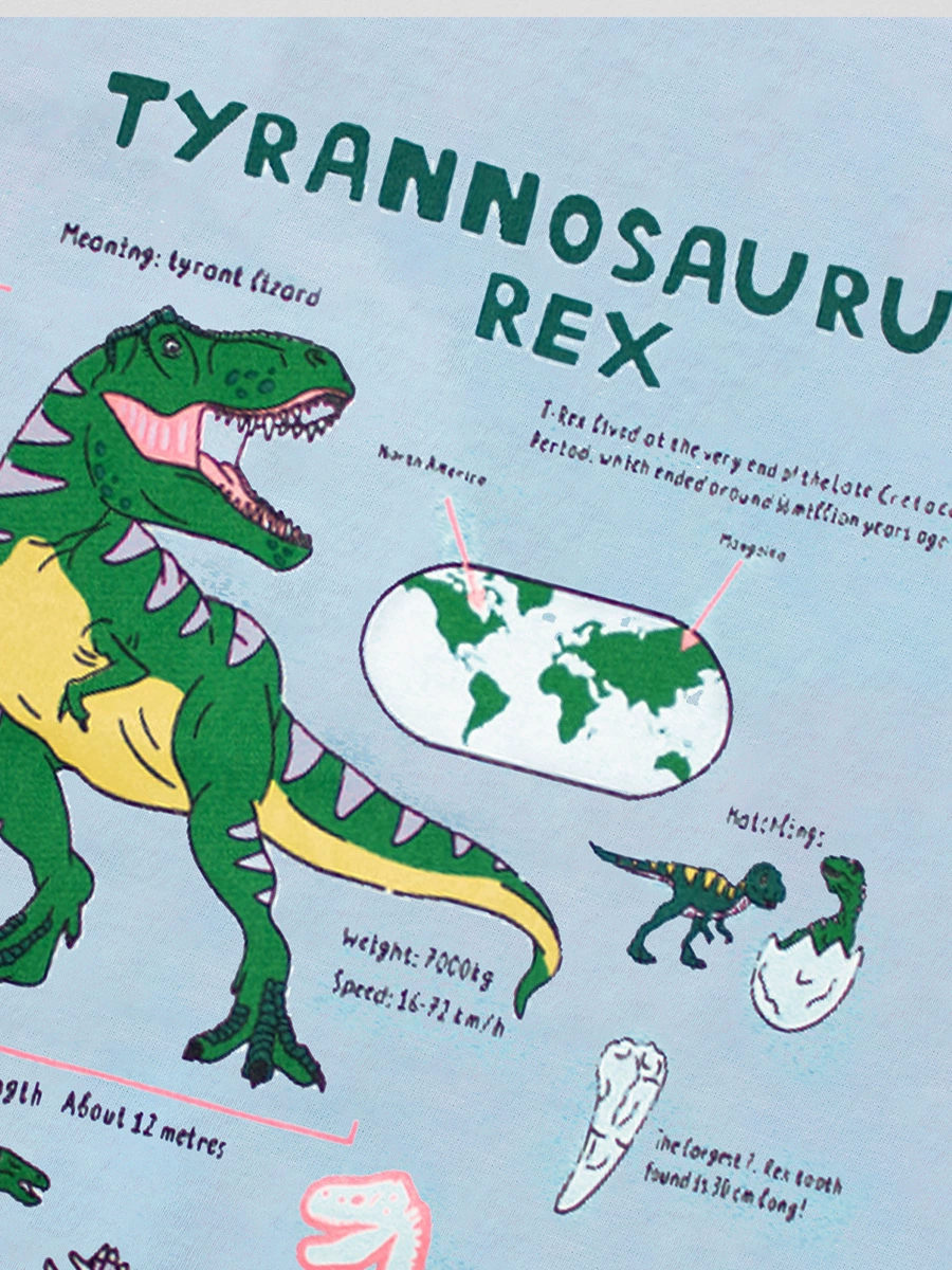 Children's Dinosaur Print Round Neck T-Shirt, image 3