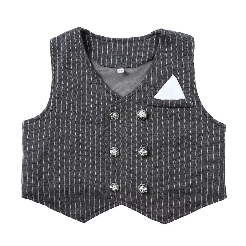 Children's Striped Vest and Pants Suit Set, image 5